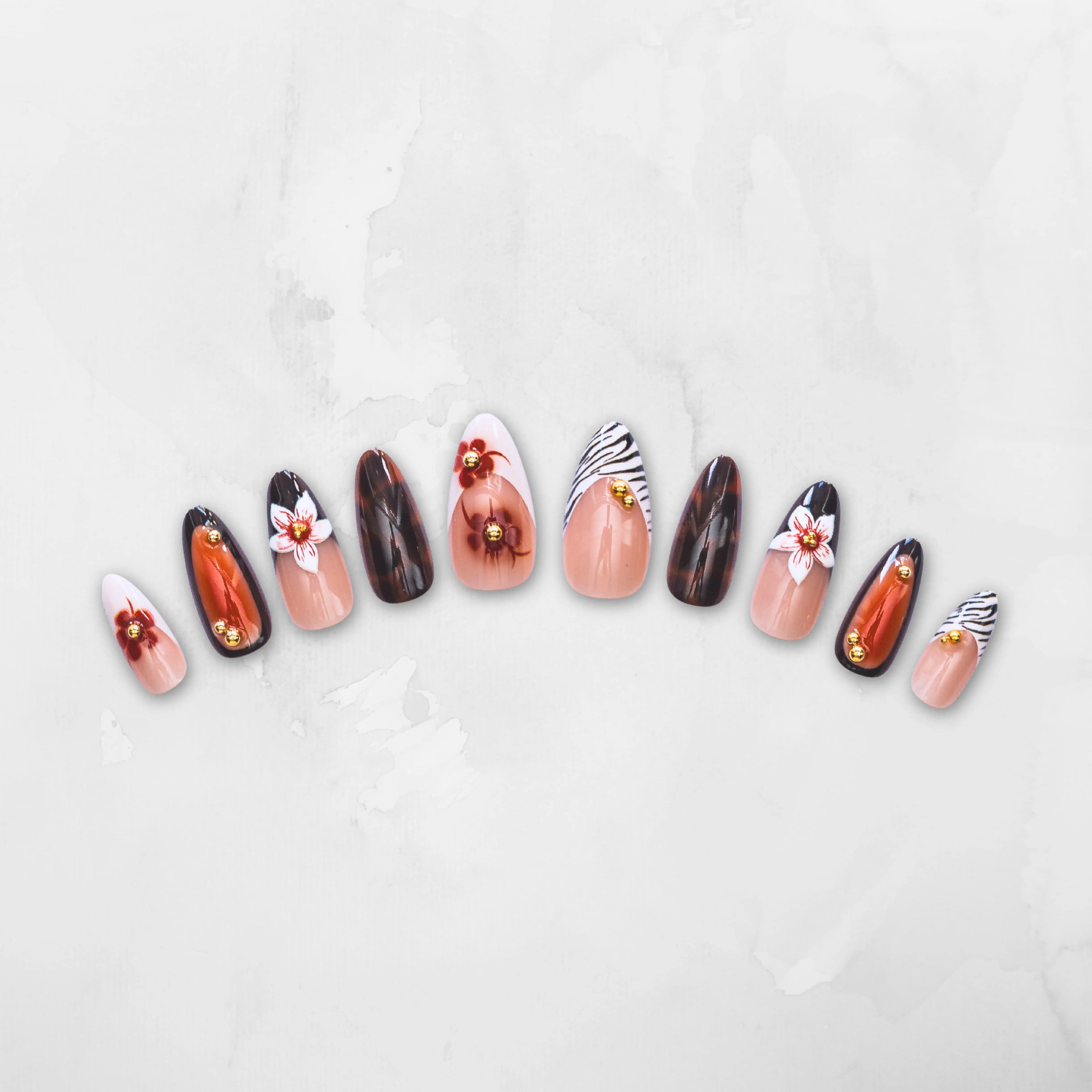 Luxury 3D Press-On Nails Jungle Couture