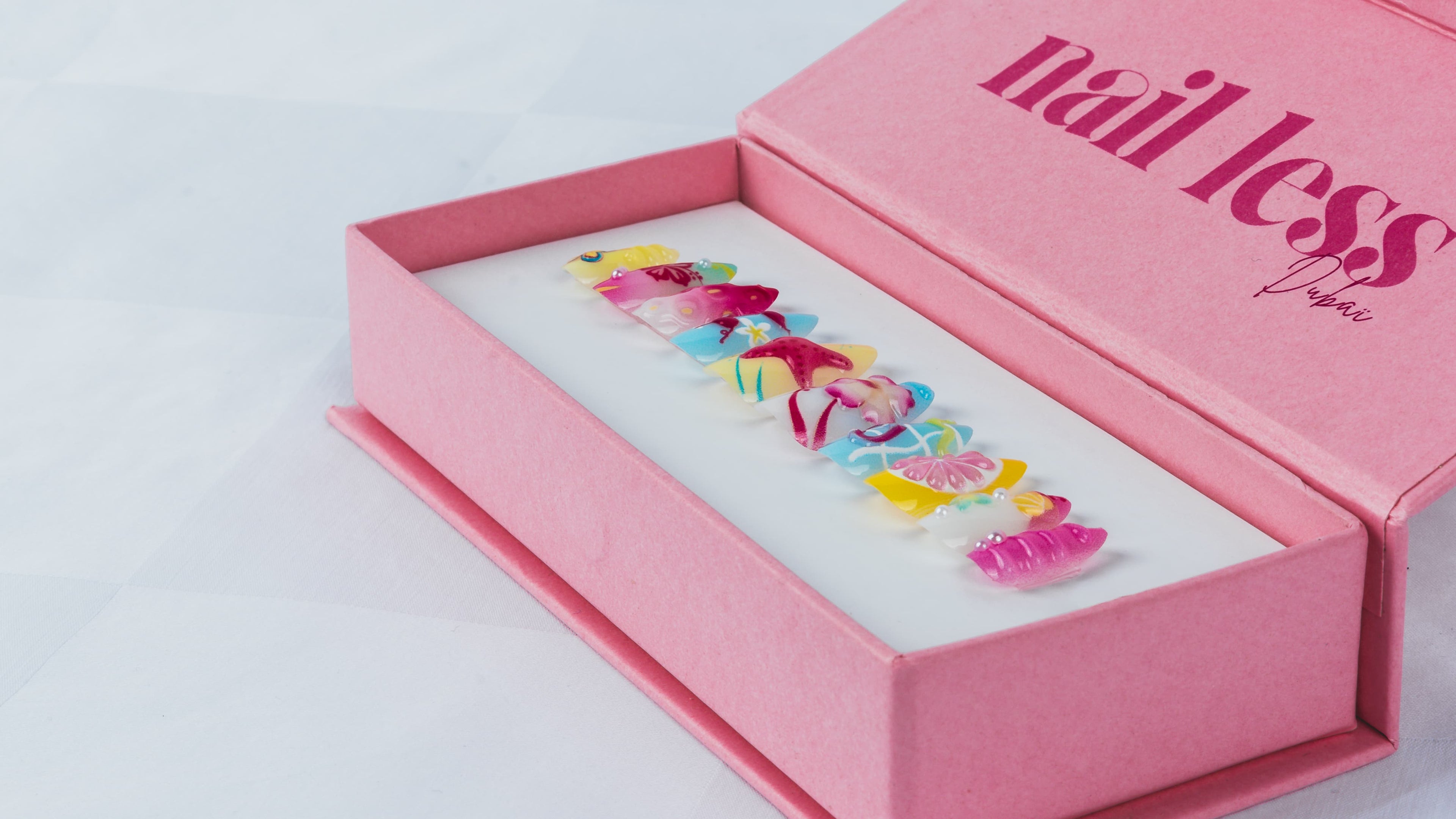 Luxury 3D Press-On Nails Island splash