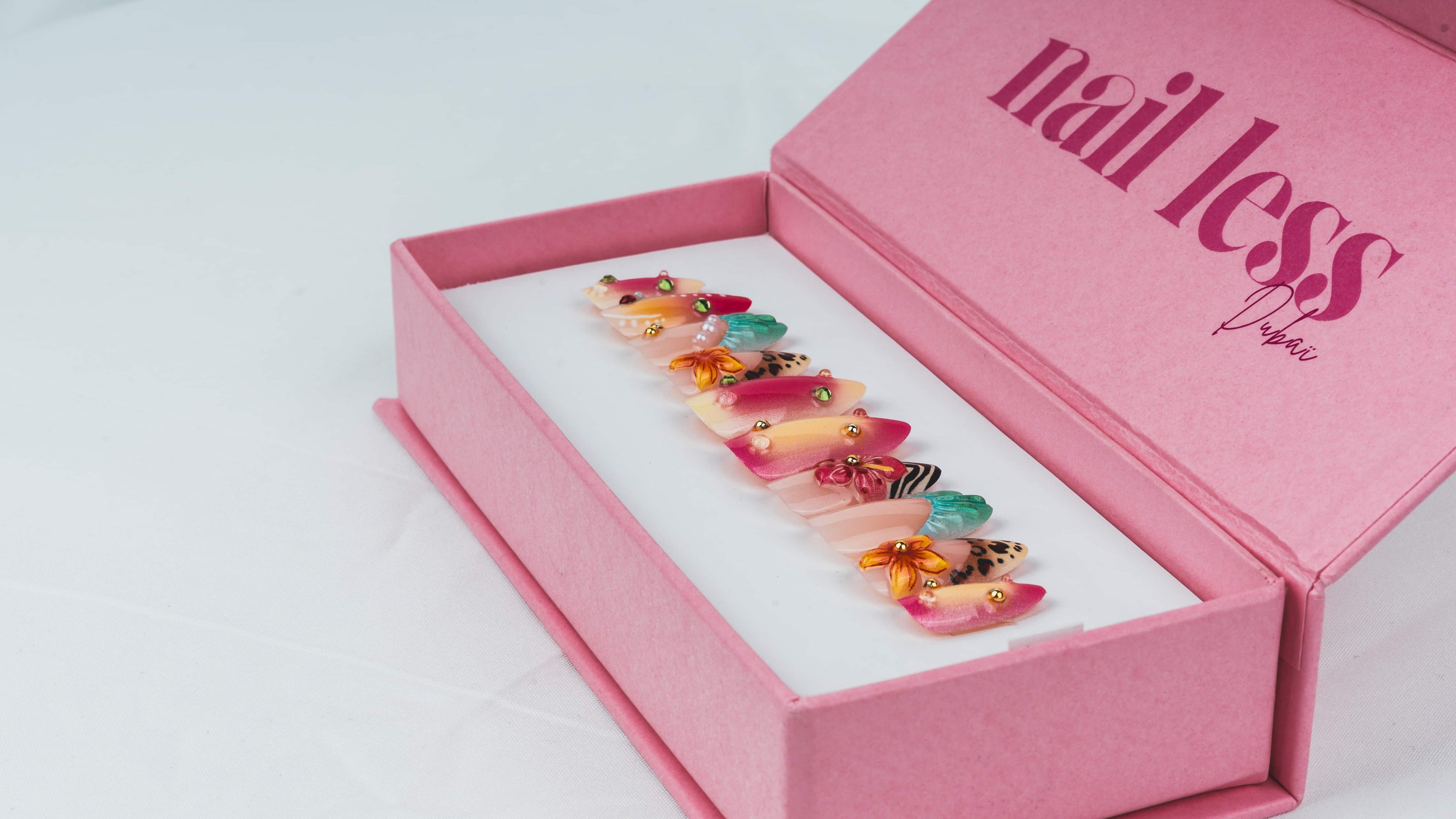 Luxury 3D Press-On Nails Bali Sunset Glam