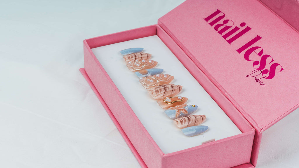 Luxury 3D Press-On Nails Ocean Shell Goddess
